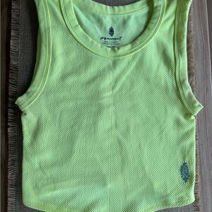 Free People Neon Lime Ribbed Muscle Tee